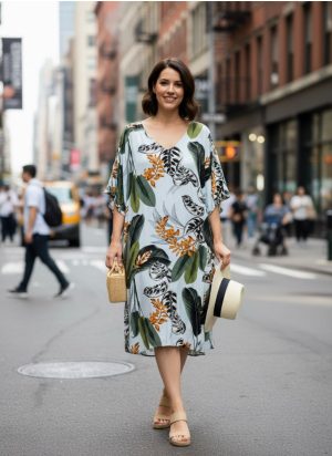 Vestido MIDI Estampado - Outlet Madame Verardi